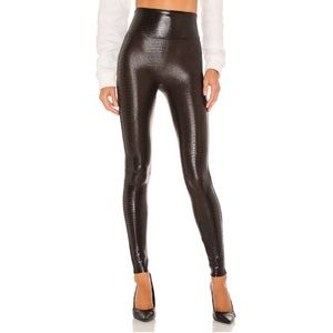 Spanx Faux Leather Croc Shine Leggings - Like New!